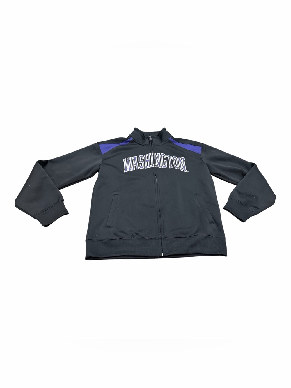 University Of Washington Huskies Sweatshirt, Adult Size Small, Black, Full Zip
